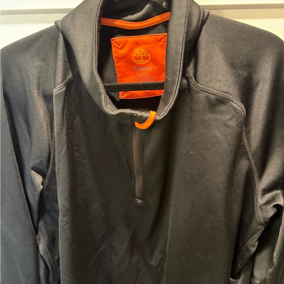 Timberland 3XL Tall Quarter Zip Pullover Black Fleece Lined Athletic Jacket - Picture 3 of 4